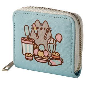 Pusheen Foodie Cat Zip Around Small Wallet Purse (BLUE)
